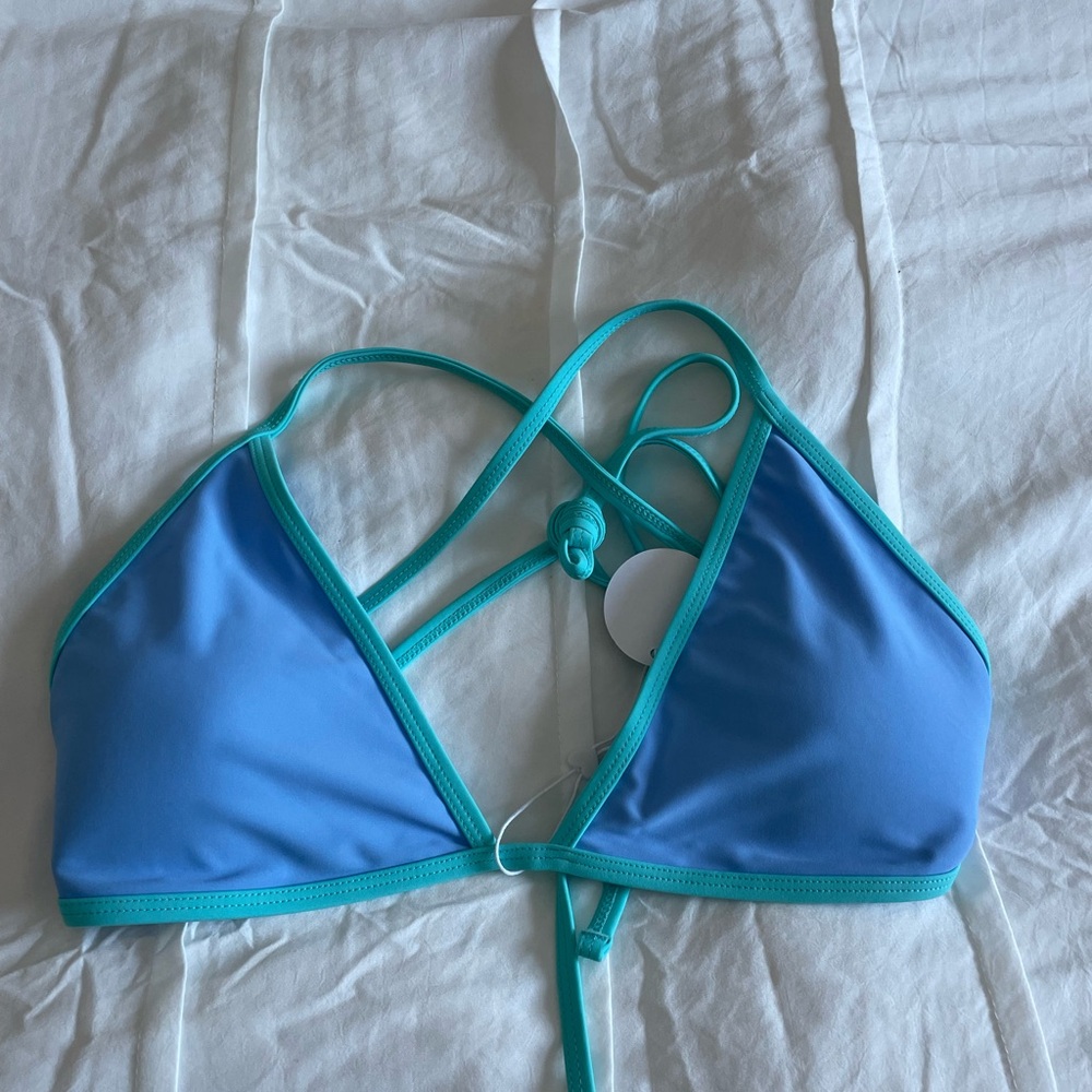 Stylish Blue and Teal Bikini Top